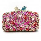 Rsslyn Calla Lily Clutches for Women Hotpink Diamonds Hollow Designed Floral Clutch
