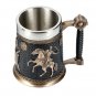 Rsslyn 600ML Large Capacity Tankard Warrior Beer Mugs Black Stainless Mug