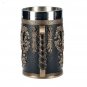 Rsslyn 600ML Large Capacity Tankard Warrior Beer Mugs Black Stainless Mug