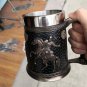 Rsslyn 600ML Large Capacity Tankard Warrior Beer Mugs Black Stainless Mug