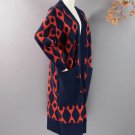 Wool Cardigan With Big Pockets Autumn Cardigan for Women Warmer Raglan Blue Cardigan