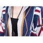 Rsslyn Blue Cardigan for Large Women Winter Coats Winter Long Coats Geometric Pattern Raglan