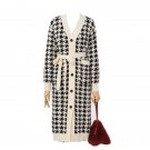 Rsslyn Fashion Houndstooth Cardigan with Dress High-Quality Cardigan for Women