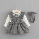 Rsslyn Plaid Dress for Baby Girls Matching Bow Headband Infant Girls Ruffled Dress