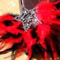 Rsslyn Large Star Brooch Feather Red Brooch for Shoulders