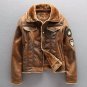 Rsslyn Air Force Pilot Leather Jacket for Men Plus Velvet Fur Lining Winter Coat for Men