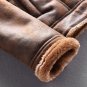 Rsslyn Air Force Pilot Leather Jacket for Men Plus Velvet Fur Lining Winter Coat for Men