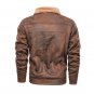 Rsslyn Air Force Pilot Leather Jacket for Men Plus Velvet Fur Lining Winter Coat for Men