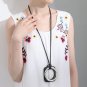 Rsslyn Fashion Big Hole Sweater Necklaces Long Necklaces Black Leather Necklace