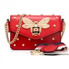 Rsslyn Free Shipping Burgundy Shoulder Bags for Women Large Bee Hasps Fashion Trend Purses