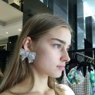 Rsslyn Christmas Bow Earrings Large Silver Bow Earring for Women