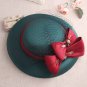 Rsslyn Luxury Christmas Hat with Red Double Bows 100% Silk Fascinators