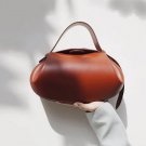 Rsslyn High-Quality Brown Leather Handbags for Women Classic Bag Solid Brown Underarm Bags