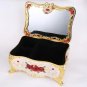 Rsslyn Princess Jewelry Boxes Carved Red Roses Castle and Golden Edging