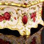 Rsslyn Princess Jewelry Boxes Carved Red Roses Castle and Golden Edging