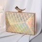 Rsslyn Clutch for Women Golden Geometric Clutch with Horn Hasp Inclined Golden Clutch LMF24-157