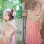 Rsslyn Girls Yellow Dress Paillette Free Size Whimsical Dress with Golden Peter Pan Collar