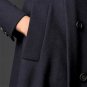 Rsslyn Free Shipping New Classic Wool Trench Coats Navy Blue Overcoat for Elegant Women