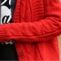 Rsslyn Knitted Sweaters Knitted Hooded Jacket Blue Cardigan with Warm Velvet Lining