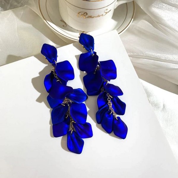 Rsslyn New Long Earrings Royal Blue Earrings
