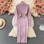 Rsslyn Turtleneck Thermal Dress Under Coat Stretchable Beige Color Turtleneck Dress