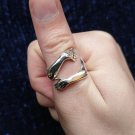 Rsslyn Silver Rings for Men and Women Fun Rings Creative Hug Ring Gift