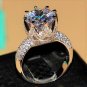 Elegant Bridal Rings 8 ct Big CZ Diamond White Gold Plated Engagement Rings