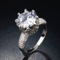 Elegant Bridal Rings 8 ct Big CZ Diamond White Gold Plated Engagement Rings