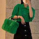 Rsslyn Green Leather Bag with FB Video Fashion Weave Fashion Handbags