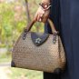 Rsslyn Vintage Bags Wooden Handle Woven Handbag Straw Bags
