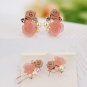 Rsslyn Cute Clip Earrings for Women Double Rose Gold