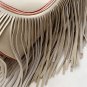 Rsslyn Fashion Bucket Bags Handmade Leather Bags Beige Ivory Shoulder Bags with Tassels