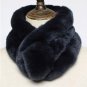 Rsslyn Very Soft in Texture Back to Back Fur Neck Warmers Black Scarves for Women