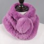Rsslyn Very Soft in Texture Back to Back Fur Neck Warmers Black Scarves for Women