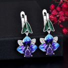 Rsslyn Blue Earrings for Women 925 Sterling Silver Earring Blue Flower Earrings