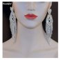 Rsslyn Fashion Trend Large Earrings Bridal Silver Earrings Big Crystal Stones