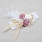 Rsslyn Headband for Newborn Girls Ivory Wedding Theme Flower Headband