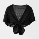 Rsslyn New Black Shawl for Summer Hollow Knitted Poncho for Spring Shoulder Wraps