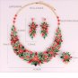 Rsslyn 3pcs/SET Jewelry Set Poinsettia Flower Necklace Ring and Christmas Earrings