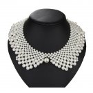 Rsslyn Ultra Big Pearl Necklaces Chunky Collar Fake Collar Necklaces for Girls and Women