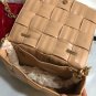 Rsslyn Red Purses for Women Woven Design Fashion Trendy Handbags with Large Chain