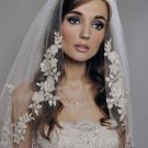 Rsslyn Modest Wedding Veils Bridal Veil with Double Tier Embroidered Laces