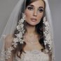 Rsslyn Modest Wedding Veils Bridal Veil with Double Tier Embroidered Laces