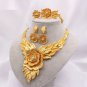 Rsslyn 3pcs/SET Christmas Gift to Mother Large Rose Jewelry Set