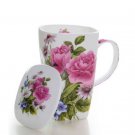 Rsslyn New Floral Large Cup Tea Cups Mothers Day Gift Soup Cups Porcelain Candy Jars with Lid