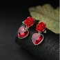 Rsslyn Red Heart Earrings for Women