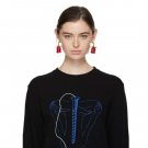 Rsslyn Runaway Large Rose Earrings Temperament Sweet Red Roses