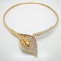 Rsslyn 4pcs/SET African Wedding Jewelry Set Dubai Gold Color Bridal Gift Calla Lily Flowers