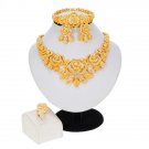 Rsslyn 4pcs/SET Arabian Wedding Jewelries Large Hollow Rose Fashion Jewelry Set Kenyan Wedding