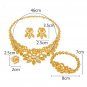 Rsslyn 4pcs/SET Arabian Wedding Jewelries Large Hollow Rose Fashion Jewelry Set Kenyan Wedding